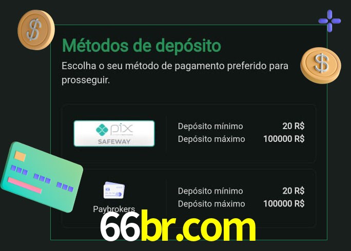 O cassino 66br.com oferece uma grande variedade de métodos de pagamento